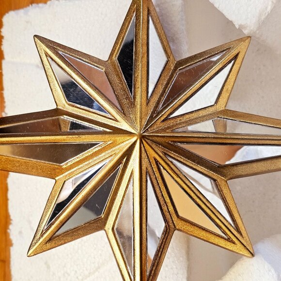 Mirrored Star Christmas Tree Topper Antique Gold Balsam Hill - Picture 9 of 11